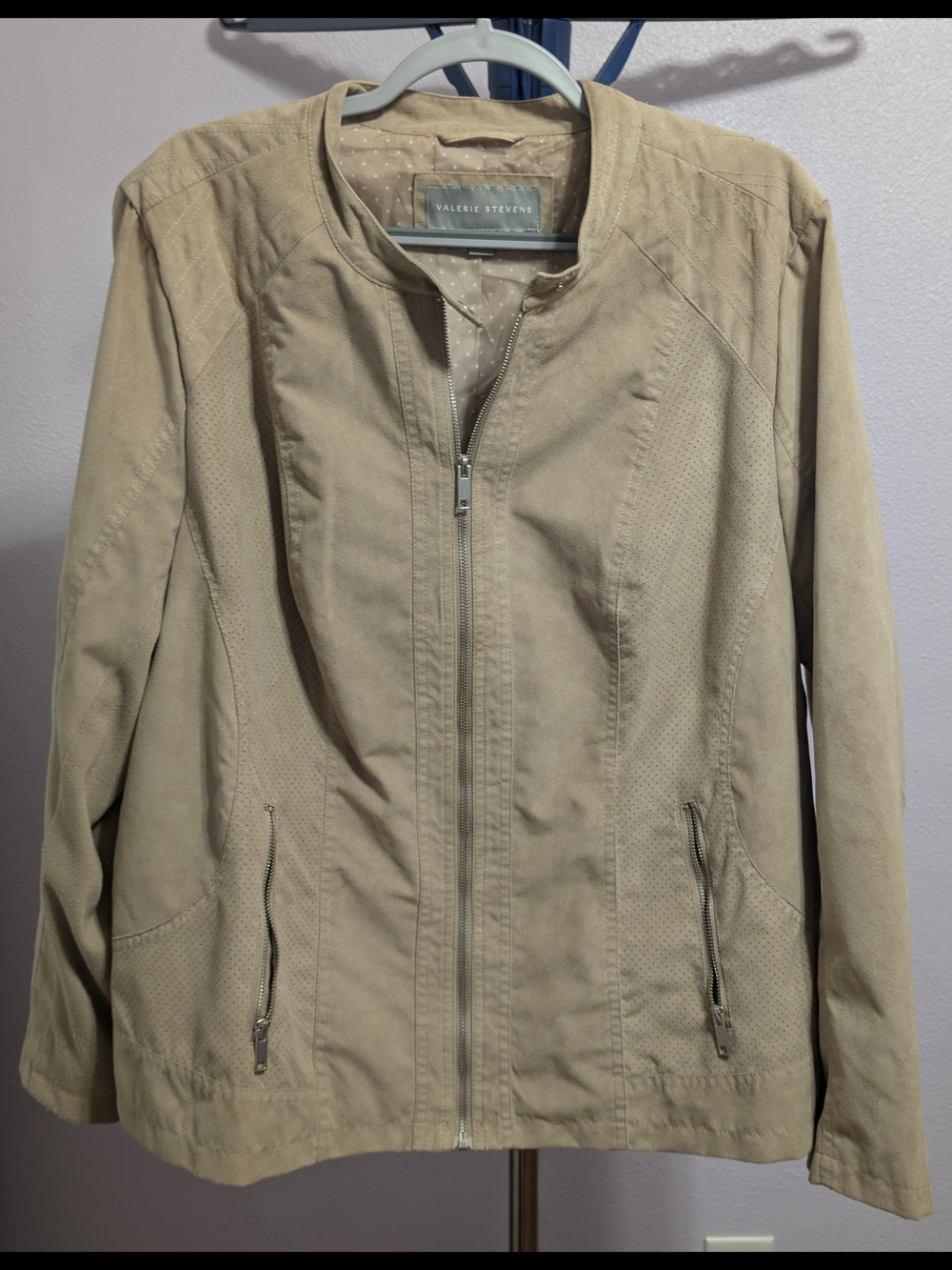 Valerie Stevens Tan Zip-Up Utility Jacket